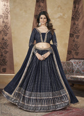 Ornate Looking Navy Colour Lehenga Choli